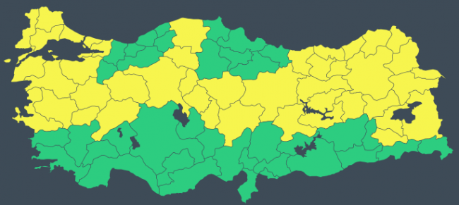 44 il için 'sarı' uyarı: Fırtına ve çığa dikkat